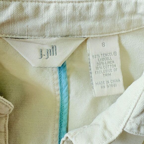 J. Jill Linen Tencel Blend Womens Khaki Lightweight Jacket Summer Spring Cool S - Picture 4 of 6